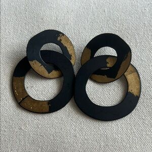 Chic Black and Gold Earrings